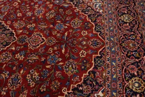 Vintage Red Traditional 10X13 Kashan Persian Rug