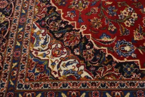 Vintage Red Traditional 10X13 Kashan Persian Rug