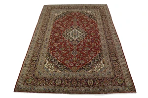 Red Vintage Traditional 8X12 Floral Kashan Persian Oriental Rug