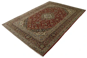 Red Vintage Traditional 8X12 Floral Kashan Persian Oriental Rug