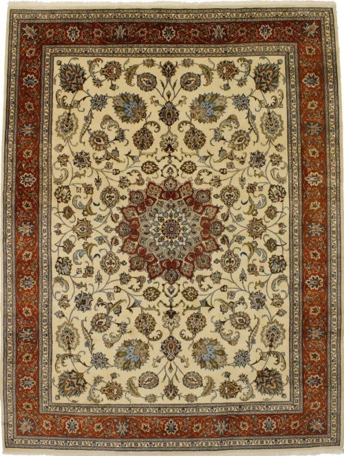 Vintage Beige Classic 10X13 Kashmar Persian Rug