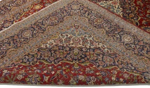 Vintage Red Traditional 10X15 Kashan Persian Rug