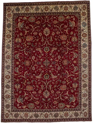 Vintage Red Traditional 10X13 Tabriz Persian Rug