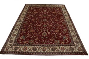 Vintage Red Traditional 10X13 Tabriz Persian Rug