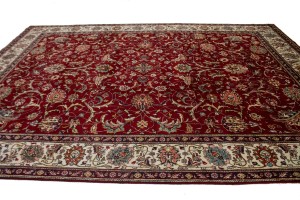 Vintage Red Traditional 10X13 Tabriz Persian Rug