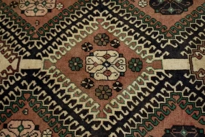 Vintage Rusty Brown Tribal 4'0X6'5 Shiraz Yalameh Persian Rug