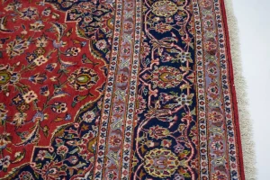 Vintage Red Traditional 8X12 Kashan Persian Rug