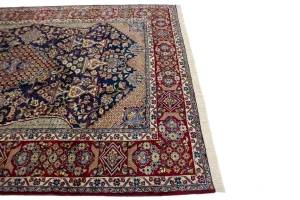 Vintage Navy Blue Traditional 8X12 Najafabad Persian Rug