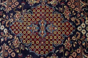 Vintage Navy Blue Traditional 8X12 Najafabad Persian Rug
