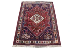 Red Tribal 3'5X5'0 Shiraz Persian Oriental Rug