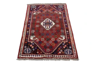 Red Tribal 3'5X5 Shiraz Persian Rug