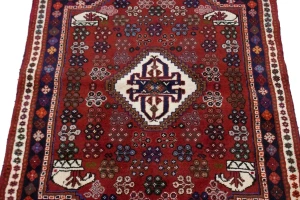 Red Tribal 3'5X5 Shiraz Persian Rug