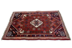 Red Tribal 3'5X5 Shiraz Persian Rug