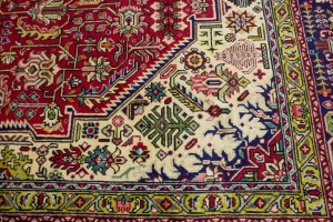 Vintage Traditional Red 8X11 Tabriz Persian Rug