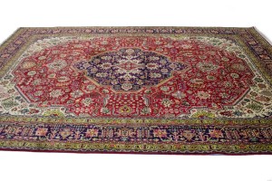Vintage Traditional Red 8X11 Tabriz Persian Rug