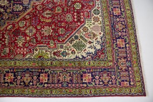 Vintage Traditional Red 8X11 Tabriz Persian Rug