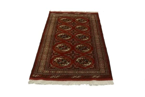 Red Tribal 3X5 Turkoman Persian Rug