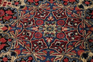 Vintage Red Traditional 6'5X10'5 Qom Kerman Persian Rug