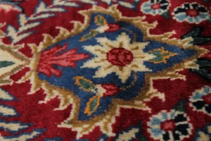 Vintage Red Traditional 6'5X10'5 Qom Kerman Persian Rug