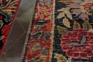 Vintage Red Traditional 6'5X10'5 Qom Kerman Persian Rug