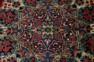 Vintage Red Traditional 6'5X10'5 Qom Kerman Persian Rug