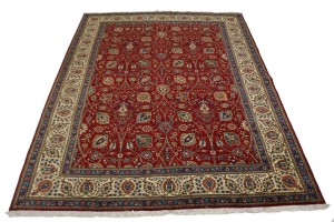 Semi Antique Red Traditional 10X13 Tabriz Persian Rug