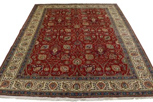 Semi Antique Red Traditional 10X13 Tabriz Persian Rug