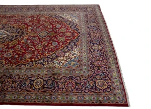 Vintage Red Traditional 10X14 Kashan Persian Rug