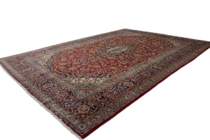 Vintage Red Traditional 10X14 Kashan Persian Rug