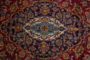 Vintage Red Traditional 10X14 Kashan Persian Rug