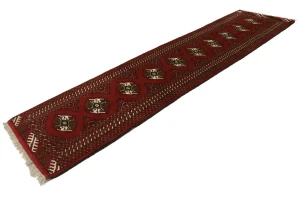 Red Tribal 2X10 Turkoman Persian Runner Rug