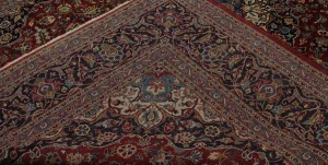 Vintage Red Traditional 10X13 Kashan Persian Rug