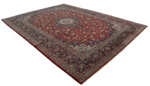 Vintage Red Traditional 10X13 Kashan Persian Rug
