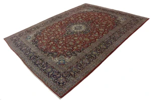 Vintage Red Traditional 10X13 Kashan Persian Rug