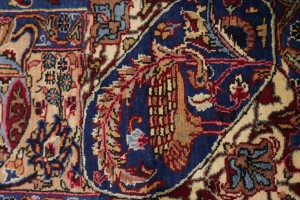 Vintage Dark Navy Pictorial 10X13 Kashmar Persian Rug