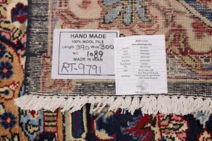 Vintage Dark Navy Pictorial 10X13 Kashmar Persian Rug