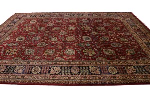 Vintage Red Classic Traditional 10X13 Tabriz Persian Rug