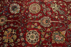 Vintage Red Classic Traditional 10X13 Tabriz Persian Rug