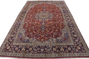 Vintage Red Traditional 10x17 Najafabad Persian Rug