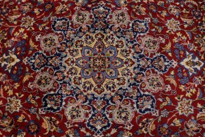 Vintage Red Traditional 10x17 Najafabad Persian Rug