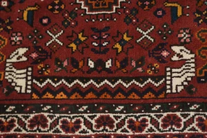 Brick Red Tribal 3'5X5 Shiraz Persian Rug
