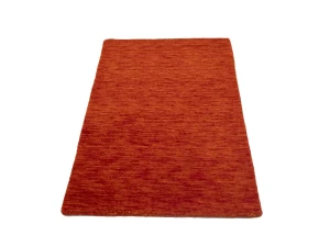 Orange Red 2X3 Solid Gabbeh Modern Oriental Rug