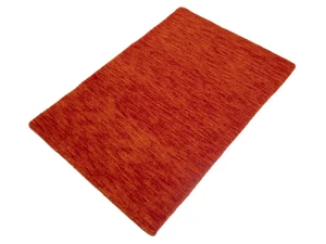 Orange Red 2X3 Solid Gabbeh Modern Oriental Rug