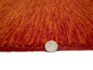 Orange Red 2X3 Solid Gabbeh Modern Oriental Rug