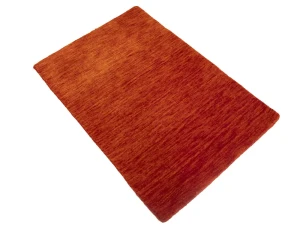 Orange Red 2X3 Solid Gabbeh Modern Oriental Rug