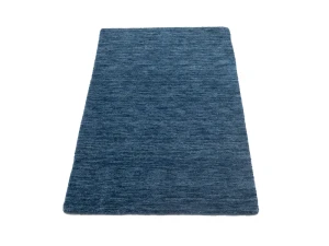 Steel Blue Solid Gabbeh Modern Rug in All Size