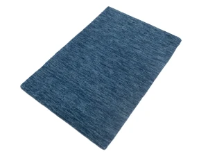 Steel Blue Solid Gabbeh Modern Rug in All Size