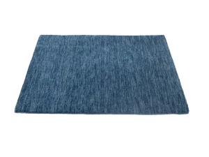 Steel Blue Solid Gabbeh Modern Rug in All Size