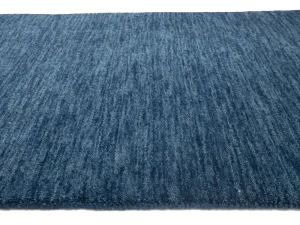 Steel Blue Solid Gabbeh Modern Rug in All Size