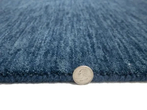 Steel Blue Solid Gabbeh Modern Rug in All Size